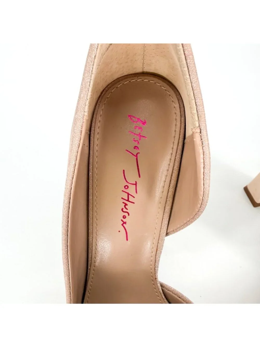 Betsey‎ Johnson Nobble Metallic Pumps Champagne Bow Heels Women’s 8.5 Stiletto - Picture 2 of 13